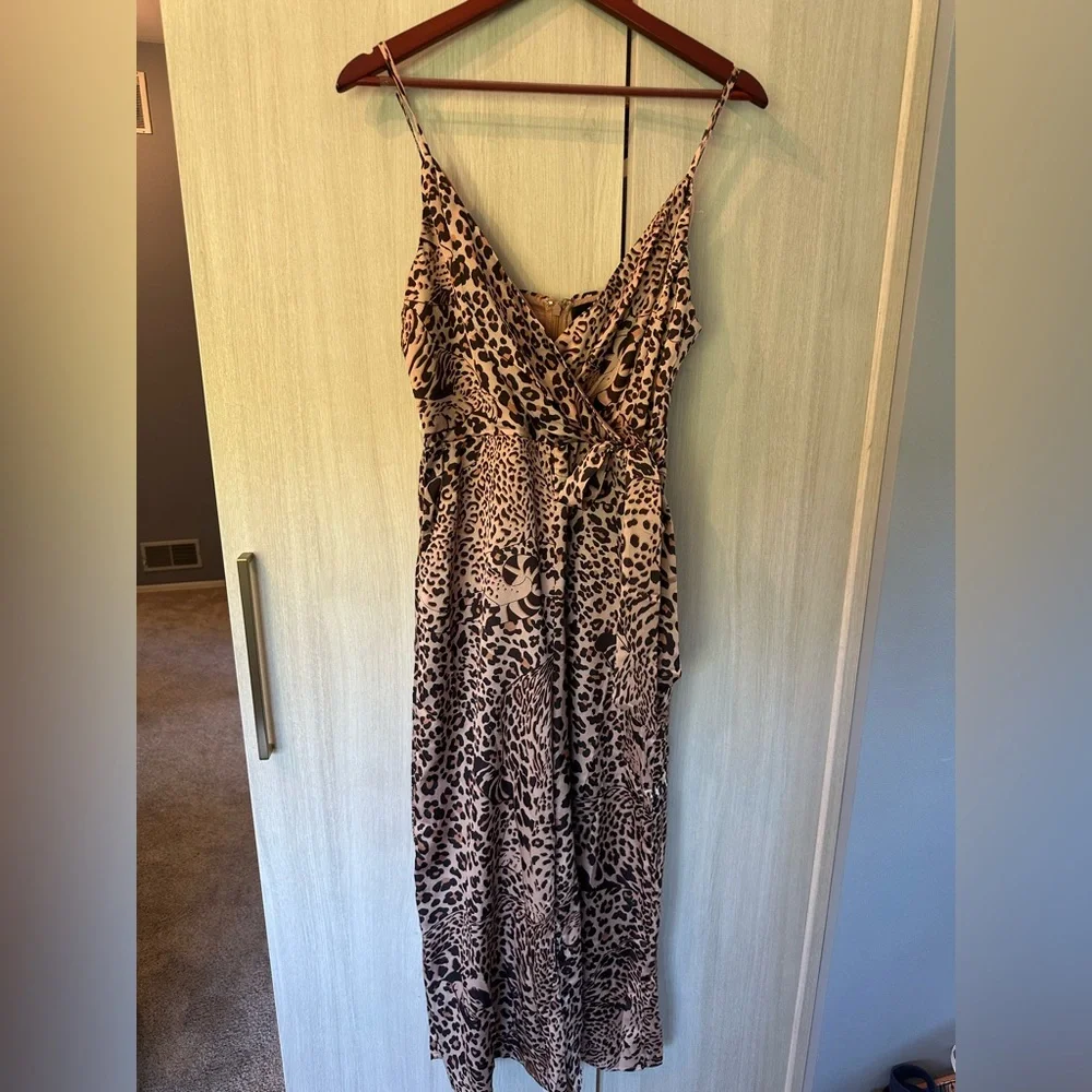 Aqua x Mary Kantrazou Leopard Print Jumpsuit - Picture 1 of 6